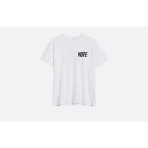 NWT BP White T-Shirt With "Vote" Print On Front & Back Size Medium